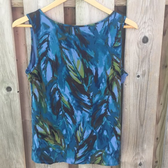J.Jill blue feather stretch tank - size XS - Picture 5 of 7